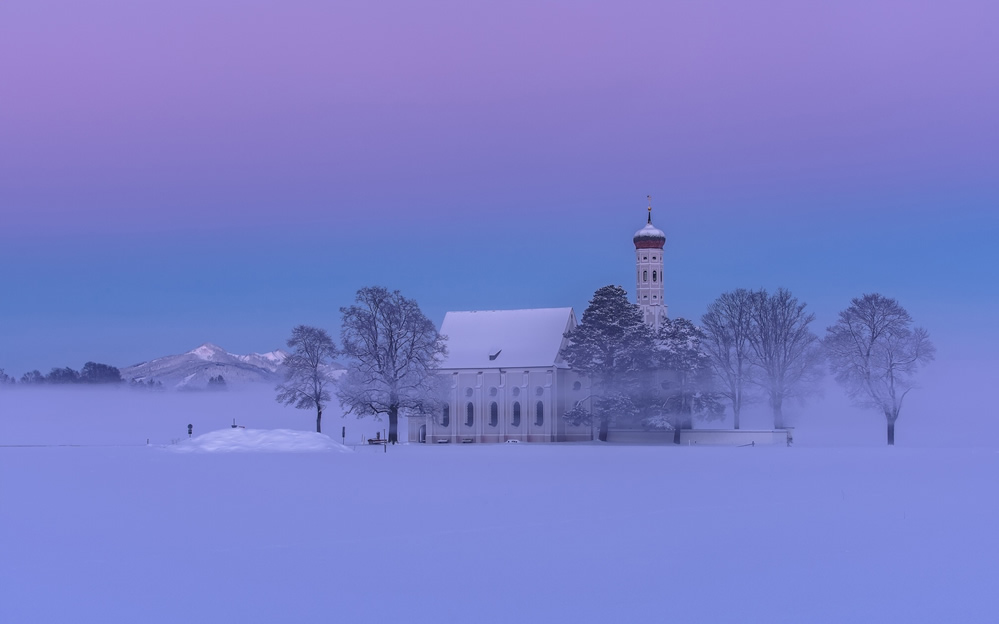 点击大图看下一张：德国巴伐利亚冬天雪景图片