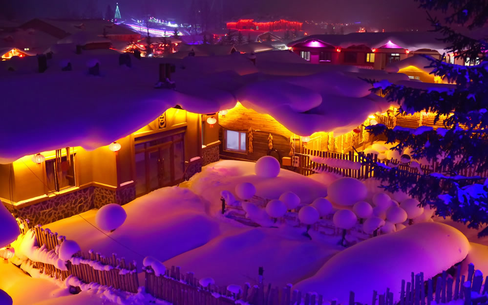 点击大图看下一张：黑龙江双峰林场梦幻雪景图片