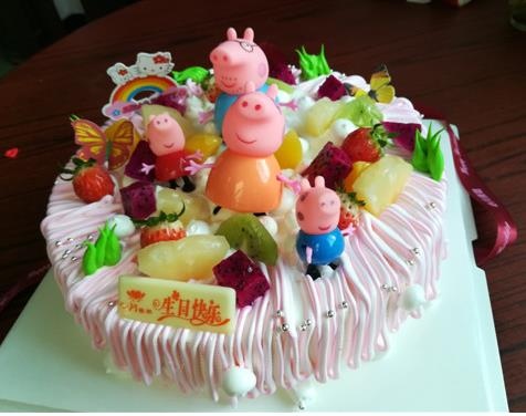 点击大图看下一张：可爱的小猪佩奇蛋糕图片