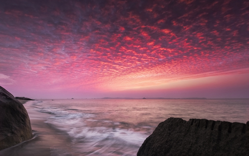 点击大图看下一张：唯美海边日出摄影风景图片