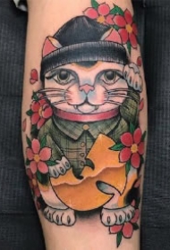 招财猫刺青 14款招财进宝的小可爱招财猫纹身图案