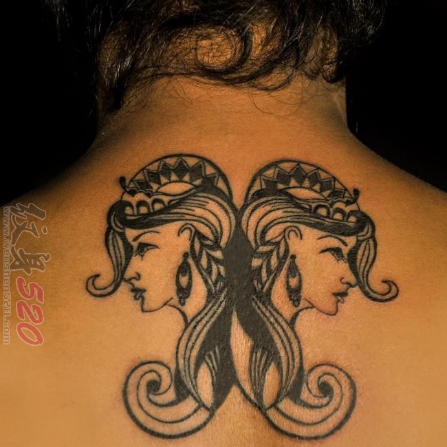 点击大图看下一张：双子座Gemini符号的10款纹身图案