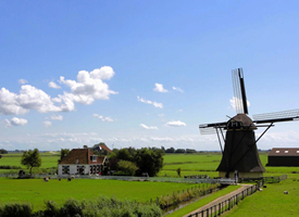 荷兰风车美景图片桌面壁纸