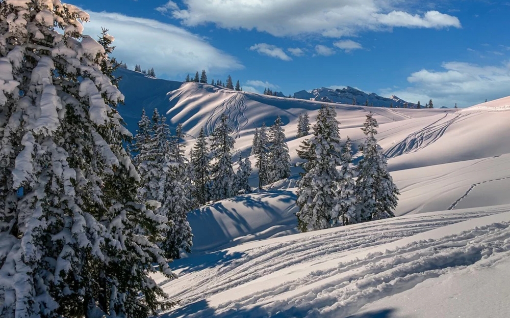 点击大图看下一张：精选超美雪景图片桌面壁纸