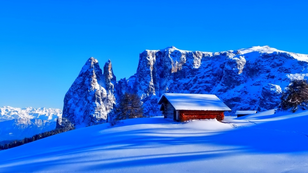 点击大图看下一张：雪白唯美的雪景图片电脑壁纸