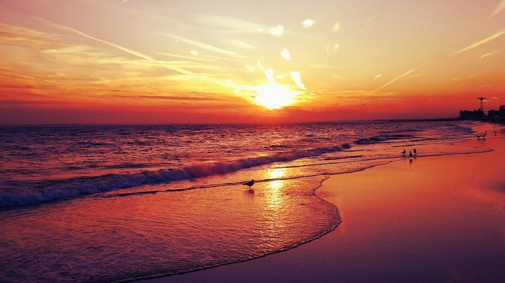 点击大图看下一张：大海夕阳日落风景图片