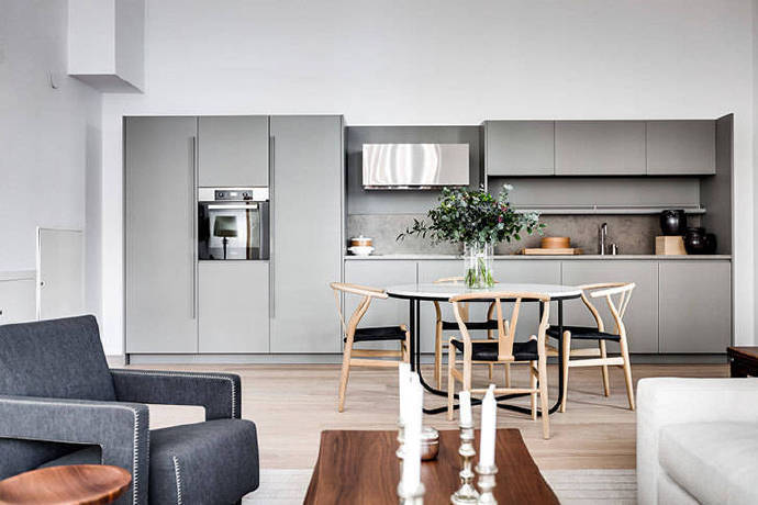 点击大图看下一张：82m²瑞典现代公寓，温暖而舒适的极简主义