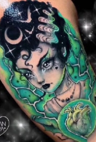 包臂女郎刺青 Newschool包臂的9款女郎纹身作品图案
