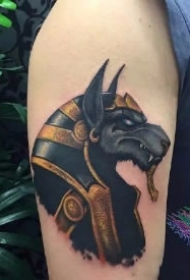 阿努比斯纹身 胡狼头人身形象的阿努比斯纹身作品