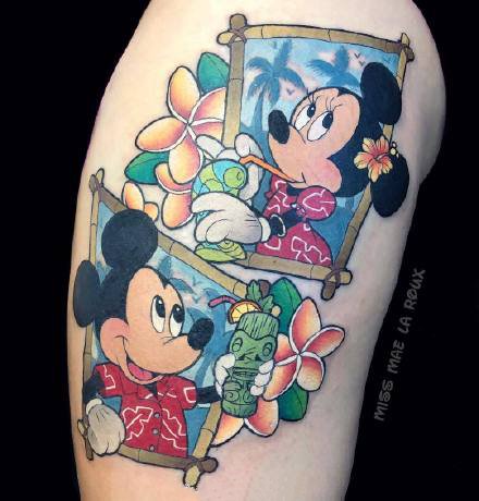 点击大图看下一张：卡通米老鼠米奇的9款可爱纹身图案