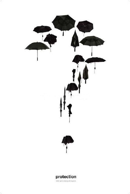 点击大图看下一张：雨伞天气主题的几款纹身手稿和图案作品