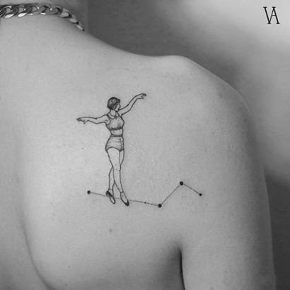 点击大图看下一张：芭蕾舞者主题的18款舞蹈纹身图案