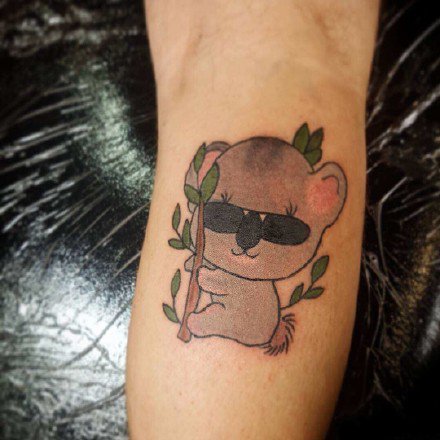 点击大图看下一张：考拉纹身 可爱的一组小动物考拉纹身图案