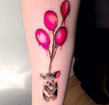 点击大图看下一张：考拉纹身 可爱的一组小动物考拉纹身图案