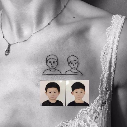 点击大图看下一张：家人亲情的的9款照片纹身作品