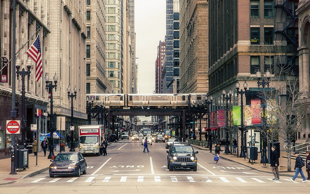点击大图看下一张：美国芝加哥城市风景壁纸图片