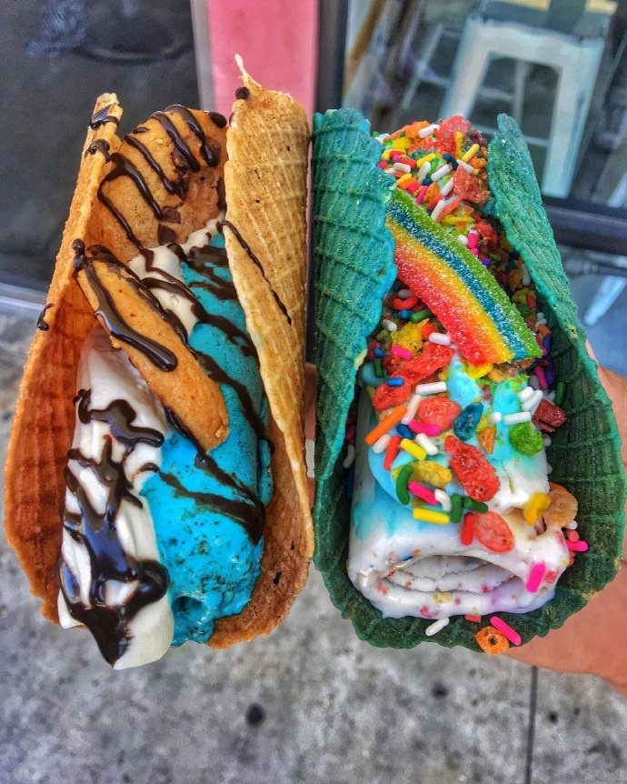 点击大图看下一张：彩虹色系冰淇淋卷