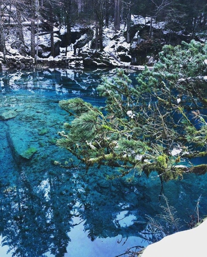 点击大图看下一张：瑞士的“九寨沟“， Blausee蓝湖