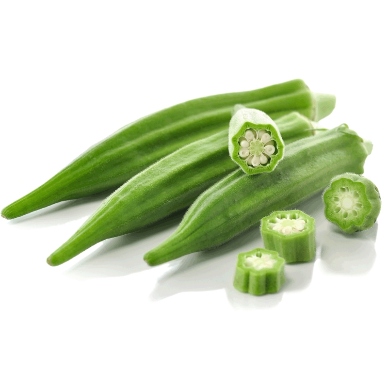 点击大图看下一张：一组绿色蔬菜秋葵图片