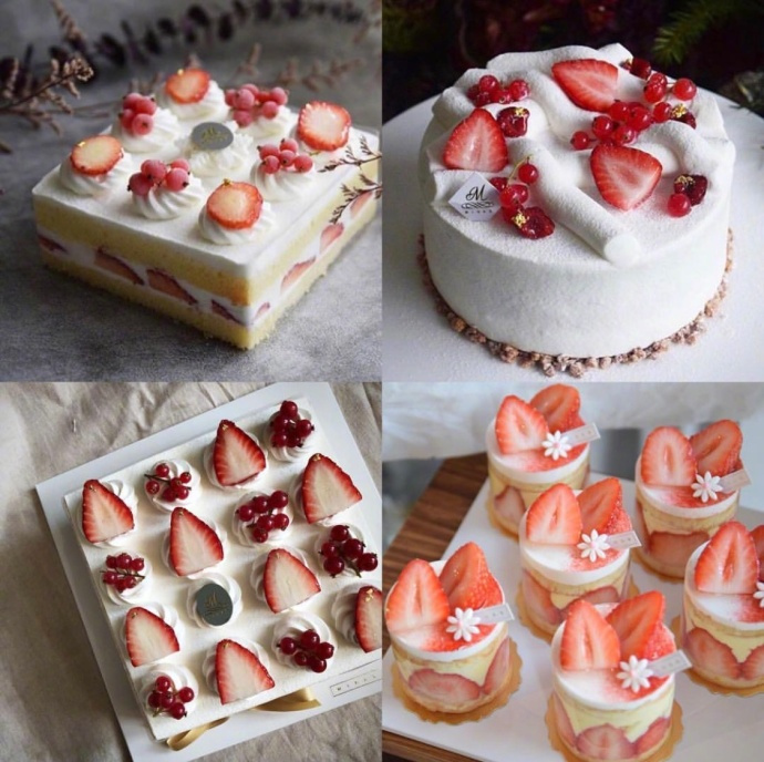 点击大图看下一张：松软可口的草莓蛋糕图片