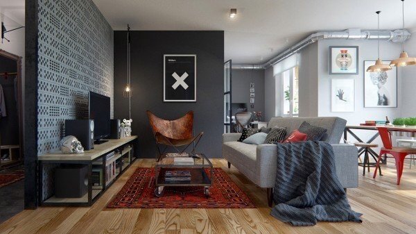 点击大图看下一张：69平米一居室开放式空间的小公寓设计