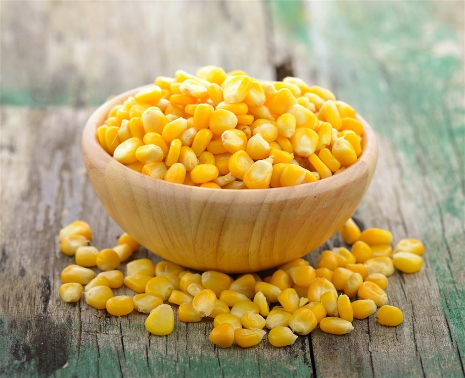 点击大图看下一张：一组颗粒饱满的金黄色玉米