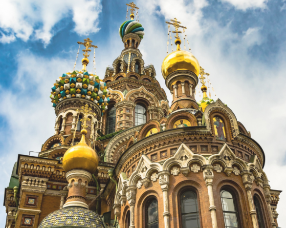 点击大图看下一张：金碧辉煌圣彼得堡城市风景图片