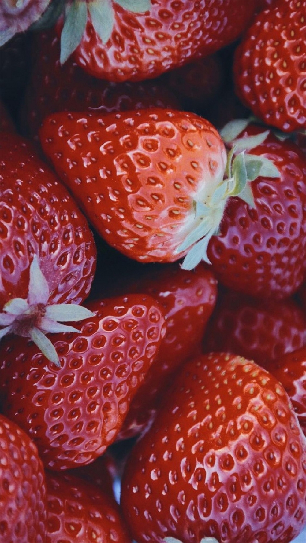 点击大图看下一张：美味可口的草莓图片手机壁纸