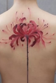曼陀罗花纹身 9款漂亮红色彼岸花的纹身图片