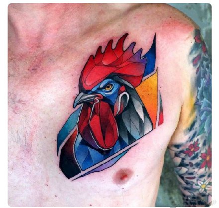 点击大图看下一张：公鸡纹身 十二生肖之鸡纹身的9款纹身作品