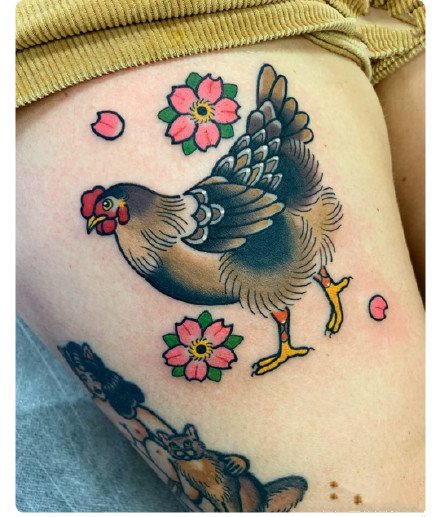 点击大图看下一张：公鸡纹身 十二生肖之鸡纹身的9款纹身作品