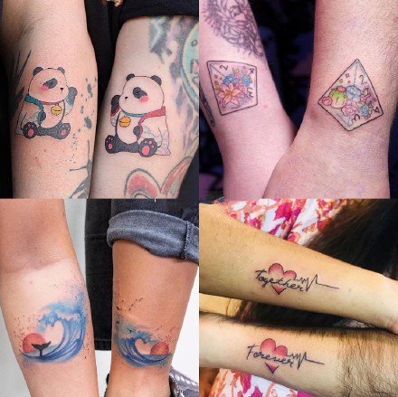 点击大图看下一张：500到1000元左右情侣纹身图案参考