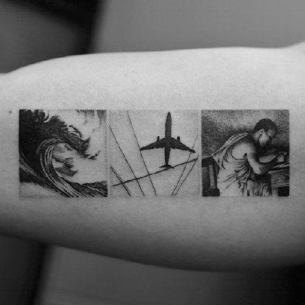 点击大图看下一张：很有意思的一组黑灰创意国外纹身小图