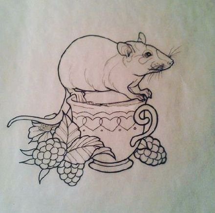 点击大图看下一张：适合属鼠人的几款老鼠小纹身作品