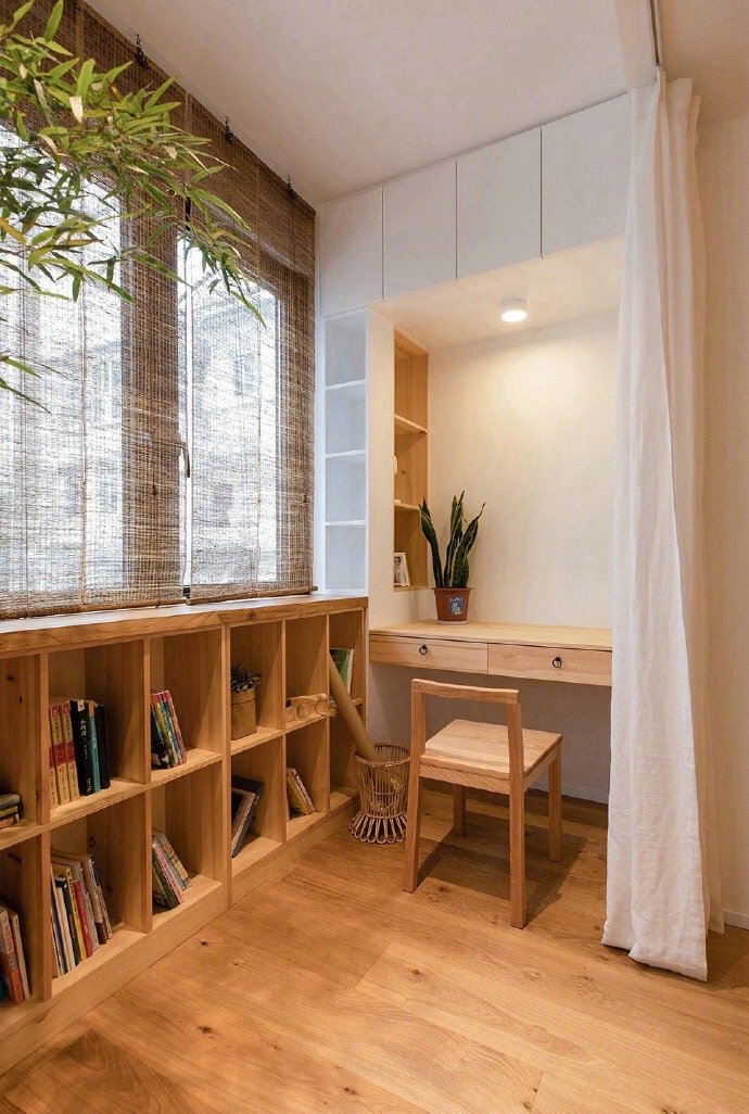 点击大图看下一张：58㎡小户型设计，原木简约风，自然温馨二居室