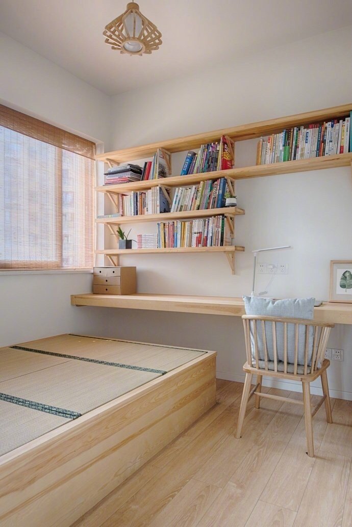 点击大图看下一张：88平米日式原木家装，把家装出高级感