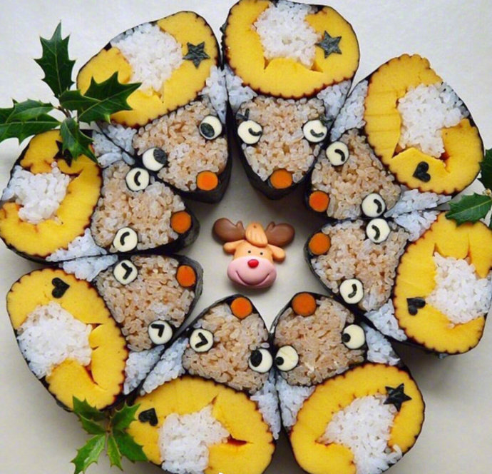 点击大图看下一张：超可爱的创意寿司