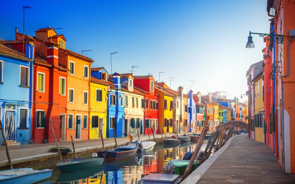 点击大图看下一张：威尼斯唯美黄昏风景图片