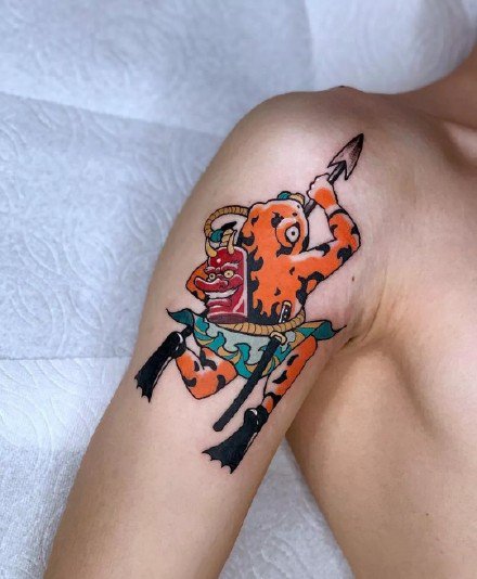 点击大图看下一张：日式鬼怪纹身 一组东瀛精怪纹身作品