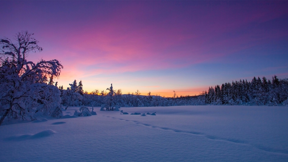 点击大图看下一张：一组超美冬季雪景图片