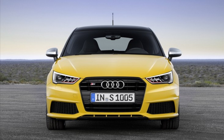 点击大图看下一张：奥迪S1黄色小型车桌面壁纸图片