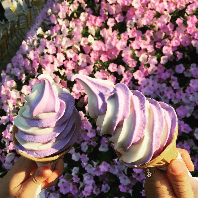 点击大图看下一张：一组好看的紫色冰淇淋图片