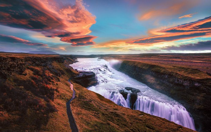 点击大图看下一张：冰岛黄金瀑布图片欣赏