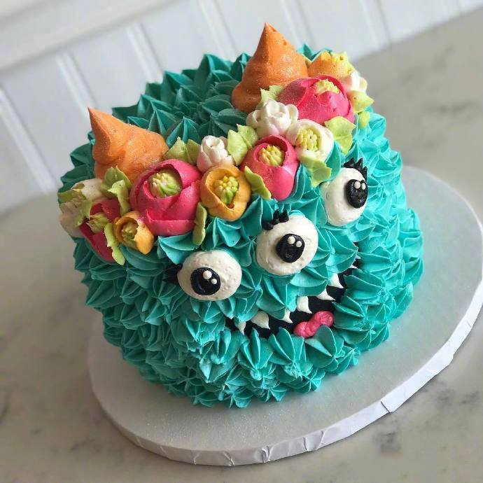 点击大图看下一张：怪物蛋糕，这也太可爱了叭