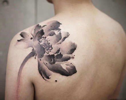 点击大图看下一张：一组中国水墨风纹身图案