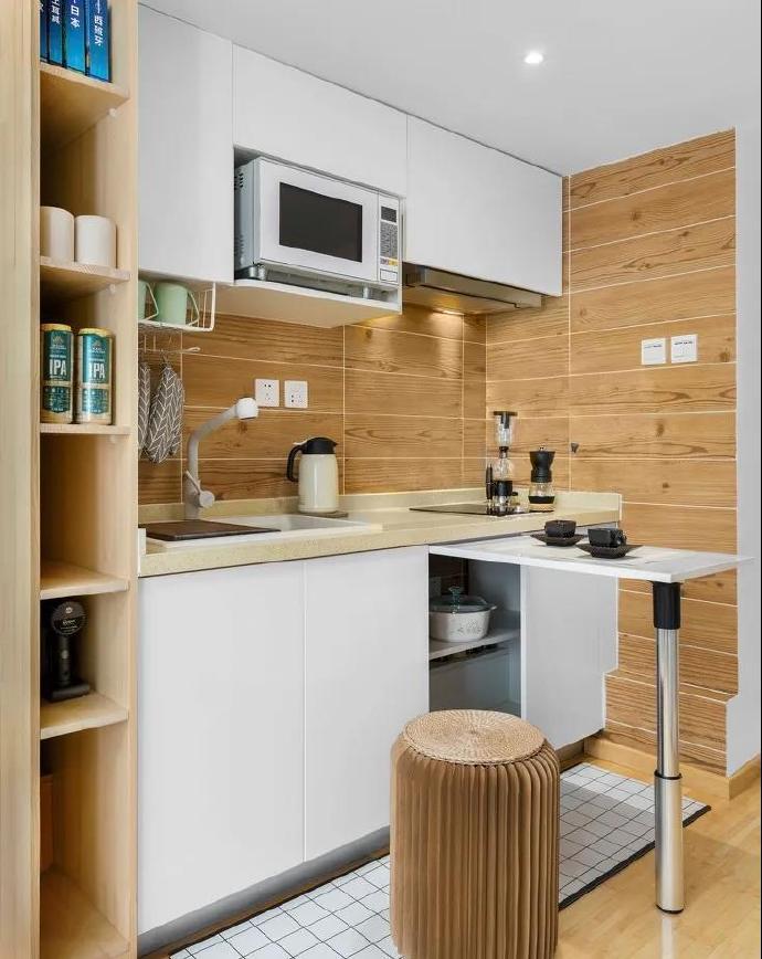 点击大图看下一张：20㎡迷你单身公寓，这样设计空间更开阔