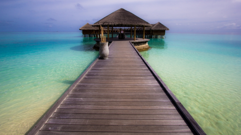 点击大图看下一张：马尔代夫优美风景图片桌面壁纸