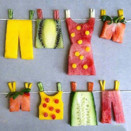 点击大图看下一张：一组水果的创意玩法图片