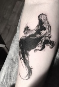 一组黑色写实死神纹身图案