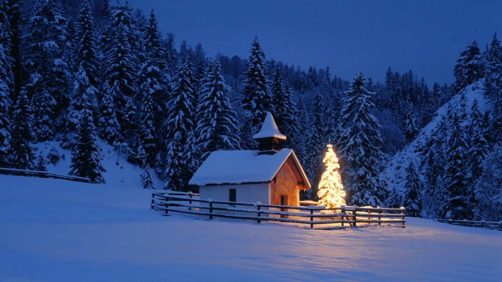 点击大图看下一张：冬季白色雪景高清摄影图片